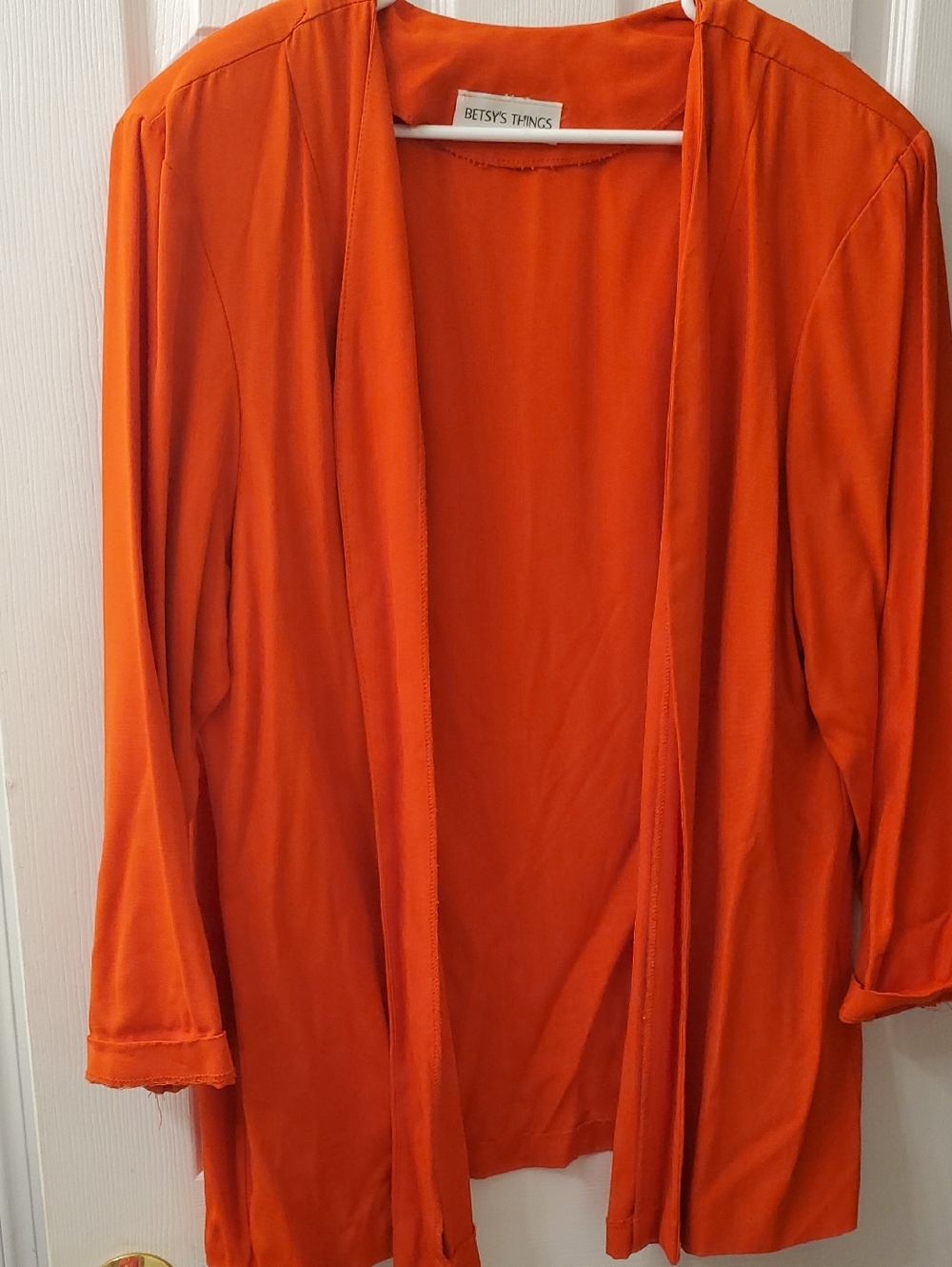 Betsy's Things Orange Open-Front Women's Top